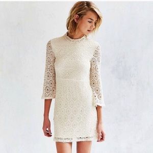 Ivory lace mini dress